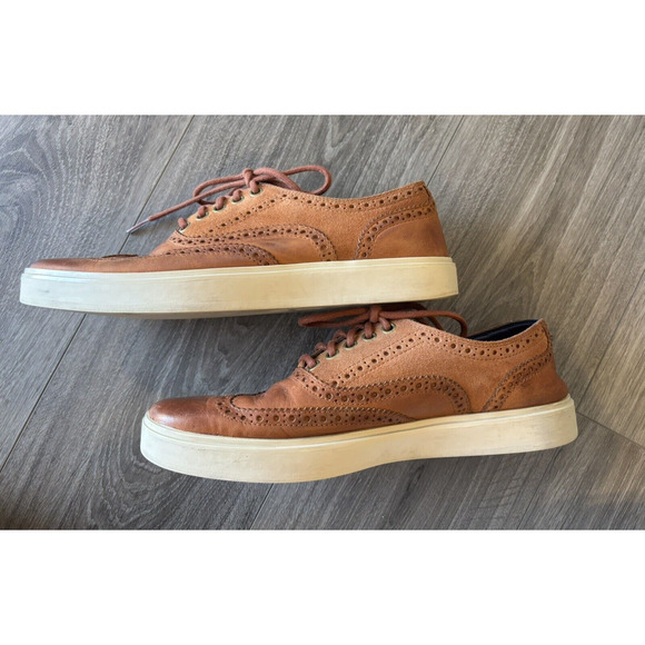 Cole‎ Haan Cognac Leather Suade Wing Tip Lace Up Oxford Sneakers Shoes Size 9.5 main image 5